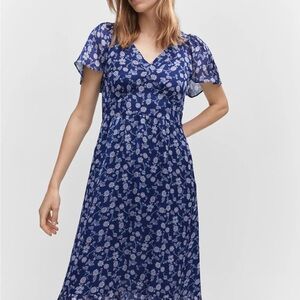 Mango Midi Floral Dress Size 2